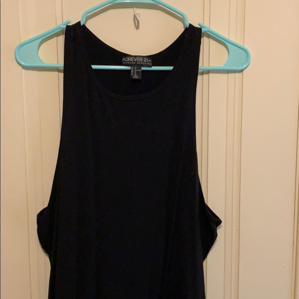 Plus size black tank dress